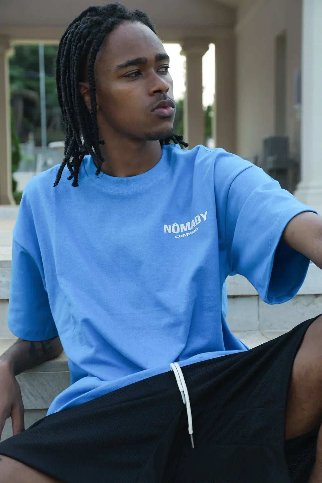 Basic Tee Logo - Azul - NÔMADY COMPANY
